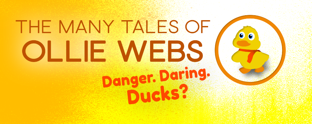 The Many Tales of Ollie Webs header featuring Ollie Webs character on yellow gradient background